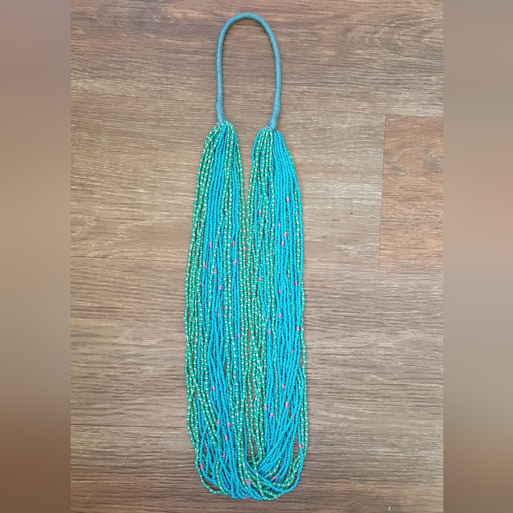 Turquoise Blue Beaded Necklace